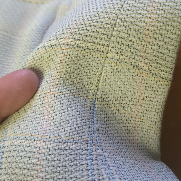 Louis Feraud Set Neutral Plaid Vanilla Girl Blazer & Skirt Size 8/EU 38 - Picture 11 of 15